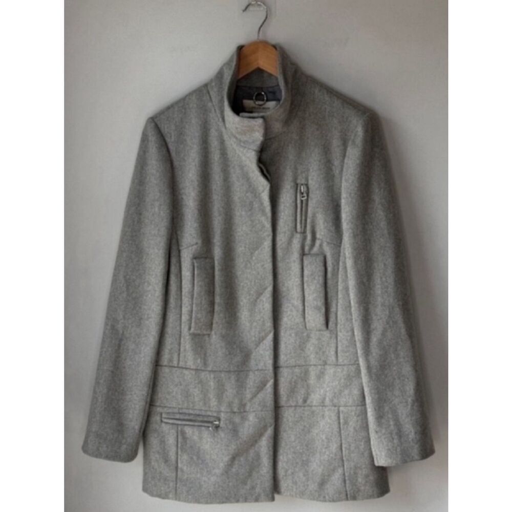 By Malene Birger Wool Military Style Elegant Gray Pea Coat
